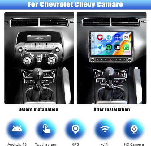 [4+64G]8-Core Android 13 Car Stereo for Chevrolet Chevy Camaro 2010-2015 with Wireless Carplay&Android Auto,9 Inch Car Radio with Mirror Link Bluetooth FM/RDS WiFi GPS Navigation SWC+AHD Backup Camera in Saudi Arabia