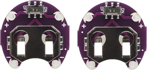حامل بطارية Lilypad Arduino Coin Cell CR2032 مع مفتاح - حفظ البطاريات، إيقاف تشغيل مصابيح LED، حزمة من 2 in Saudi Arabia