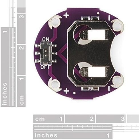 حامل بطارية Lilypad Arduino Coin Cell CR2032 مع مفتاح - حفظ البطاريات، إيقاف تشغيل مصابيح LED، حزمة من 2 in Kuwait