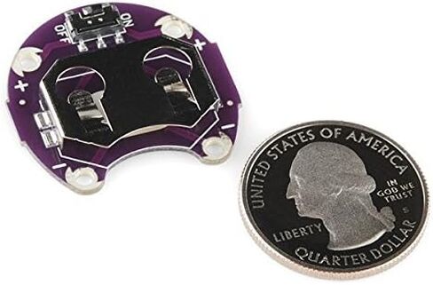 حامل بطارية Lilypad Arduino Coin Cell CR2032 مع مفتاح - حفظ البطاريات، إيقاف تشغيل مصابيح LED، حزمة من 2 in Kuwait