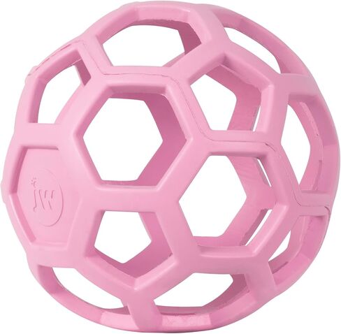 JW Pet HOL-ee Roller™, Dog Toy Puzzle Ball, Natural Rubber, Medium (4.5" Inch Diameter), Pink in Kuwait