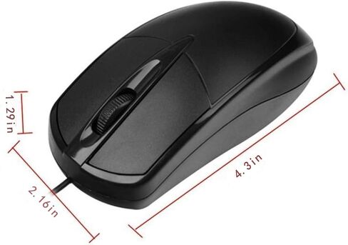 ماوس مريح سلكي، ماوس كمبيوتر سلكي USB، كمبيوتر محمول سطح المكتب وماوس المنزل والمكتب، ماوس مريح، ماوس بصري سلكي USB مصنوع من مادة ممتازة - أسود in Saudi Arabia