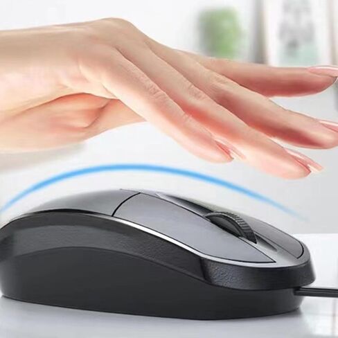 ماوس مريح سلكي، ماوس كمبيوتر سلكي USB، كمبيوتر محمول سطح المكتب وماوس المنزل والمكتب، ماوس مريح، ماوس بصري سلكي USB مصنوع من مادة ممتازة - أسود in Saudi Arabia