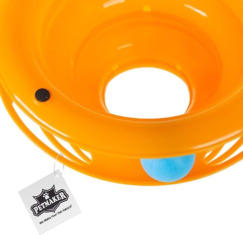 برج كرة دوارة تفاعلي للقطط من بيت ميكر - مسار دائري ذو 3 مستويات مع كرات دوارة للقطط والقطط الصغيرة للتمرين النشط واللعب in Kuwait