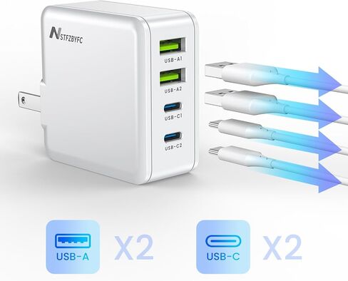 محطة شحن USB C بقدرة 140 وات، محطة شحن سريعة متعددة المنافذ، شاحن USB C بقدرة 65 وات، محول طاقة شاحن لأجهزة MacBook iPhone15/14/13/12Mini/ProMax/MacBook/هاتف Android - أبيض in Saudi Arabia