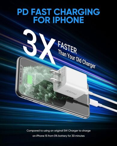 شاحن طويل للغاية لهاتف iPhone 15 16 بطول 6.6 قدم مع كتلة شاحن USB C بقدرة 20 وات، شاحن حائط سريع محمول لـ 15/15 Pro/Pro Max/iPad Pro AirPods/Samsung والمزيد in Saudi Arabia
