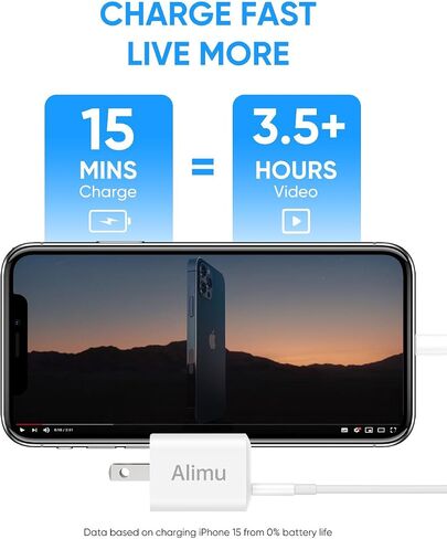 شاحن طويل للغاية لهاتف iPhone 15 16 بطول 6.6 قدم مع كتلة شاحن USB C بقدرة 20 وات، شاحن حائط سريع محمول لـ 15/15 Pro/Pro Max/iPad Pro AirPods/Samsung والمزيد in Saudi Arabia