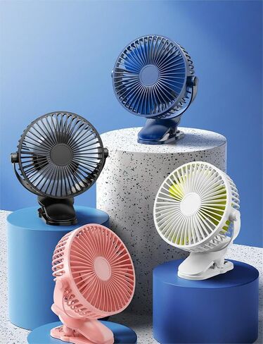 Compact Clip on Fan Battery Operated, 5000mAh 6 Inches Portable Personal Fan for Outdoors, Baby Stroller,Car Seat,Gym - Black in Kuwait
