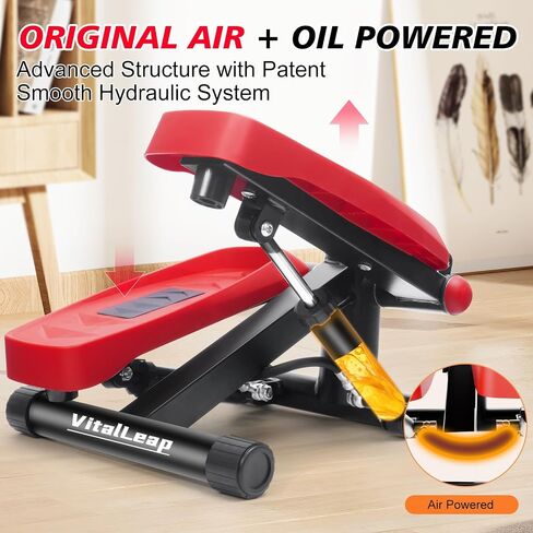 Steppers for Exercise, Air-Powered Mini Steppers with Resistance Bands for Home Fitness, 330LBS Loading Upgraded Stair Steppers, 10DB Super Quiet Fitness Steppers with LCD Monitor in Saudi Arabia