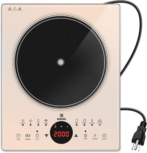 Single Burner Induction Cooktop, 2000W Portable Electric Stove for Cooking, Induction Cooker with Silent Control Function, 110V Plug in Electric Hot Plate for Induction-ready Cookware in Saudi Arabia