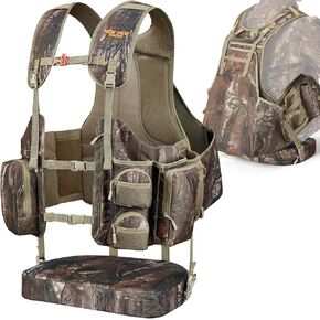 NEW VIEW Turkey Hunting Vest with Removable Seat Cushion, Camo Turkey Vest with Game Pouch, Turkey Hunting Gear Accessories for Men Women