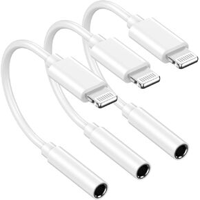 [معتمد من Apple MFi] محول سماعة رأس iPhone، 3 حزم Apple Lightning إلى 3.5 ملم محول كابل محول كابل Aux Audio Dongle متوافق مع iPhone 14 13 12 11 Pro Max XS XR X 8 7 6 iPad