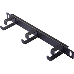 GeeekPi 0.5U Metal Horizontal Rackmount Cable Manager with 3 D-Ring Hooks – 10 Inch Server Rack Cable Management Panel for DeskPi Rackmate T1