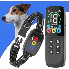 Dog Shock Collar with Remote Control for 2 Dogs, 2600FT Electronic Dog Barking Training Collar with Beep Vibration Shock 3 Modes Rechargeable IP67 Waterproof Bark Collar for Small Medium Large Dogs