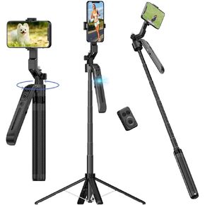 Auto Tracking Tripod 360°Rotation - Face Tracking Tripod with Remote 71" Extendable Smart Tracking Phone Holder Follows Your Movement for Tiktok Vlog Video Recording Content Creator Essentials