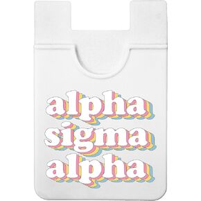 Sorority Shop Alpha Sigma Alpha Koala Pouch - Retro Design Card Holder for Phone Case- Phone Wallet Stick On - Ultra-Thin and Lightweight Phone Case Wallet - Holds Cards and Cash