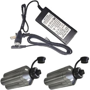QCZRED® 14.8V 2500mAh 2X BM2500 Battery with RB-CC4002 Charger for BM2300/2900 Compatible with Shimano BeastMaster 9000 for Daiwa BM2300 BM2900 for Tanacom 750 550 4000 Electric Fishing Reel
