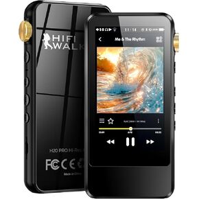H20 Pro MP3 Player with Bluetooth, HIFI Digital Audio Flac Player, 3.2" Touch Screen Music Player, Portable DAP Lossless DSD256 32bit/192kHz, Hi-Res Bluetooth 5.1 aptX/LDAC,3.5mm+4.4mm BAL