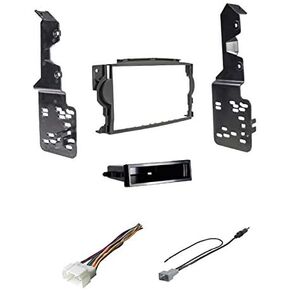 Car Stereo Dash Mount Kit Wire Harness and Antenna Adapter Combo to Install a Single or Double Din Size Aftermarket Radio for 2004 2005 2006 2007 2008 Acura TL