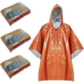 UltraLight Reflective Emergency Rain Ponchos - hurricane preparedness items - Windproof, Portable Raincoat for Outdoor Adventures - hurricane supplies