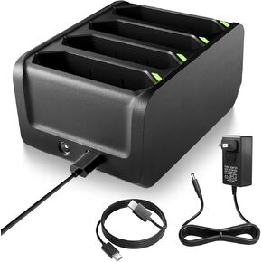 4 Slot Charging Cradle kit for Zebra TC77 TC70 TC75 Battery SAC-TC7X-4BTYC1 Barcode Scanners BT-000318 TC72 TC70X TC75X Battery Charger Station with Type-C Cable and Power Adapter (1)