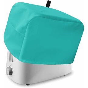Turquoise Toaster Cover 2 Slice, Turquoise Color Bread Maker Cover Toaster Dust Cover with Pockets, Dust-Proof Cover for Kitchen Small Appliance 12x7.5x8in