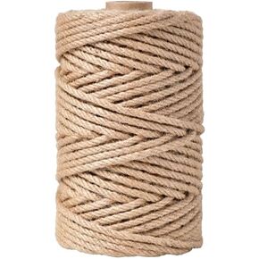 Natural Sisal Rope for Replacing and Repairing Cat Scratching Post Tree Tower, 1/4 inch (6mm) Diameter 66FT Sisal Rope for Replacement and Repairing or DIY Scratcher