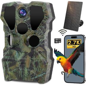 Trail Camera,64MP 2.7K 0.2S Trigger Motion Activated,Game Hunting Camera with Night Vision 2.0''LCD 120°Wide Camera Lens for Outdoor Scouting Wildlife Monitoring(Only Support Camera's Hotspot WiFi)