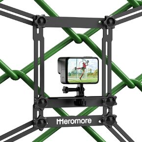 Meromore Fence Mount - Action Camera Aluminum Fence Mount for GoPro, iPhone, Phones, Digital Camera, Ideal Backstop Camera Fence Clip for Recording Baseball, Softball, Football Games