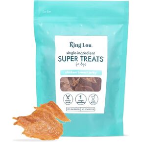 King Lou Pets - Chicken Breast Jerky for Dogs - USA-Made Dehydrated Chicken Dog Treats - 1 lb Fresh Chicken Breast Prior to Dehydration