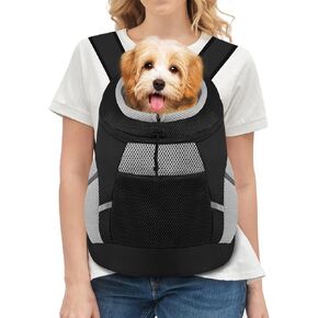 Dog Backpack Carrier, Front Chest Carrier for Small Dogs, Pet Carrying Bag Black M