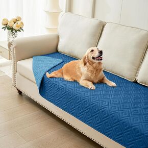 hyha Waterproof Dog Blanket, Soft Dog Bed Cover Pet Blankets, Waterproof Sofa Couch Cover for Dogs Washable, Reversible Pet Couch Covers for Sofa Furniture (30x70 Inch, Navy Blue/Blue)