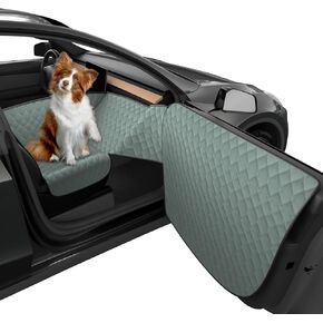 Dog Car Seat Cover for Front Seat with Dashboard Door Protector Detachable Washable Car Dog Hammock Pet Seat Travel Cushion for Sedans SUV (Black Green)