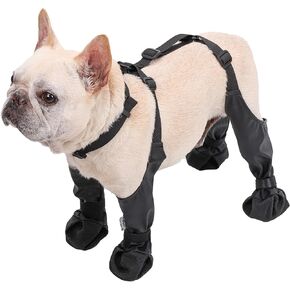 Dog Shoes, Waterproof Dog Boots with Suspenders, Pet Paw Protector Dog Outdoor Walking Shoes for Small Medium Dogs L