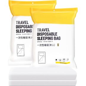Disposable Sleeping Bag for Travel,2Pack,Full Size,Individual Packing,Single use,SMS Non-Woven Suitable for Business Trip, Hotel Accommodation, Outdoor Camping, etc.