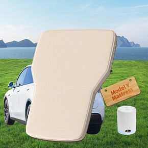 for Tesla Model Y Mattress, Self-Inflating & Camping Air Mattress with Foam, Portable Flocking Surface Sleeping Pad with Wireless Rechargeable Air Pump, Storage Bag, Repair Patch, 4 Seasons Use