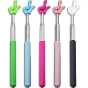 5PCS Pointer Stick For Classroom – Multipurpose Teacher Pointer Stick, Extendable Classroom Pointer And Finger Pointer Stick, Engaging Colors – Classroom Essentials For Effective Presentations