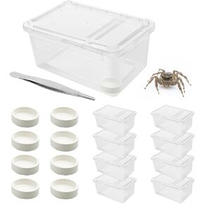 8 PCS Reptile Terrarium Plastic Clear Enclosure Portable Reptile Transport Box for Snakes, Frogs, Lizards, Insects, Scorpions, Geckos, Spiders Perfect Reptile Enclosure.