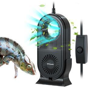 REPTI ZOO Reptile Glass Terrarium Air Purifier, Carbon Filter Reptile Air Cleaner bearded dragon tank accessories for reptile tank, Bearded dragon, Lizard, Tortoise, Snake