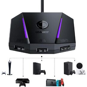 محول لوحة المفاتيح والماوس لوحدة التحكم في الألعاب VX2 AimBox متوافق مع PS4، وXbox Series X/S، وXbox One، وNintendo Switch، ومحول MnK مع وظيفة صوت 3.5 مم لألعاب إطلاق النار