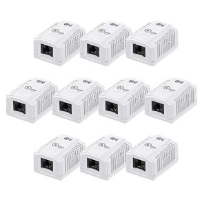 [مدرج في قائمة UL] Cable Matters 5-Pack Cat6 RJ45 Surface Mount Box، 1 منفذ، أبيض in Kuwait