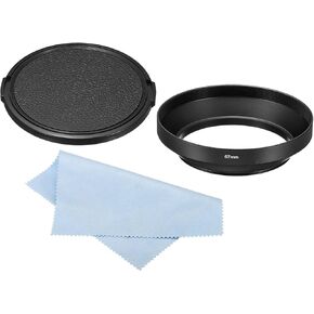 PATIKIL 72mm Lens Hood, Wide Angle Matte Surface Anti-Reflective Inside Hood with Cap and Cleaning Cloth for Camera Lens, Black