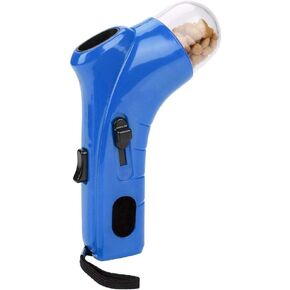 Dog Treat Launcher, Pet Treat Launcher Ejecting Interactive Puppy Snack Dispenser Snack Slinger Treat Dispenser Training Toy Hand Held Food Catapult for Dog Cat Exercise Training(Blue)