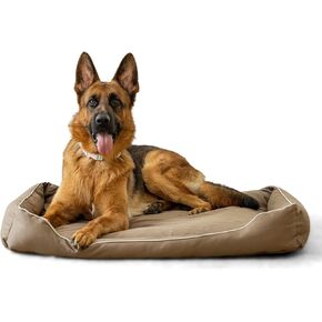 Waterproof Dog Bed for Large Medium Dogs,Outdoor Orthopedic Foam Dog Bed with 900D Oxford Fabric Surface,Dog Bed for Crate with Removable Washable and Machine Cover,41"x28",Brown
