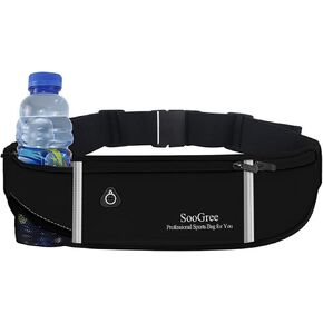 Fanny Packs, Running Belt Pack with Water Bottle, Waist Pack Bag for Men and Women, Lightweight Runners Belt Bag, Phone Holder Money Belt for Traveling Hiking Cycling Walking