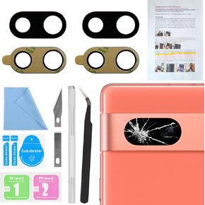 2 PCS for ASDAWN Back Rear Camera Lens Glass Replacement for Google Pixel 7a with Pre-Installed Adhesive, 6.1 Inches Pixel 7a Back camera Lens Glass kit with Installation Manual + Repair Tool Set