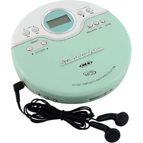 Studebaker SB3703MW Joggable Personal CD/MP3 Player with Audio Book Compatibility, Bookmark Feature and FM PLL Radio - Mint/White