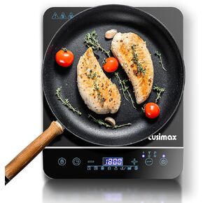 CUSIMAX Portable Induction Cooktop,3 Control Modes, 1800w 7.1" Heating Coil,140°F To 464°F,Induction Hot Plate with LED Display Sensor Touch Screen,Timer and Child Lock,Even and Fast Heating