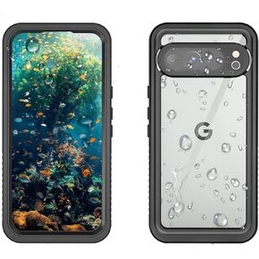 LJFLYXRI Ultimate Case for Google Pixel 9 Pro,Waterproof, Shockproof & Dustproof,Full Coverage with Screen Protector, Wireless Charging Compatible, Slim Design,Perfect for Outdoor Use Black