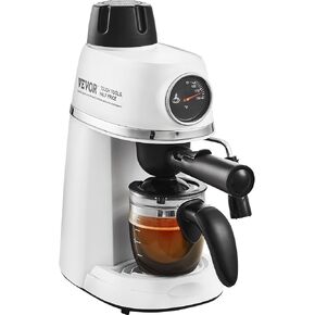 VEVOR Espresso Machine, 3.5 Bar Espresso Maker with Milk Frother Steam Wand, 4-Cup Professional Coffee/Espresso Machine with Temp Gauge for Latte Cappuccino, NTC Control System